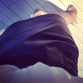 leather skirt close up